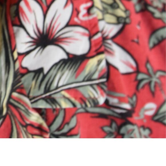 Hilo Hattie Hawaiian Shirt Red Tropical Floral Made in Hawaii Sz 3XL Aloha Camp - Picture 4 of 7